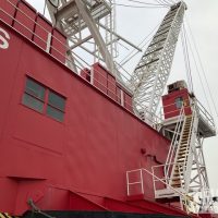 1945 (unverified) Dravo 37 100 ton 140’ x 70’ x 12’ 6” Derrick Barge Crane - Image 5